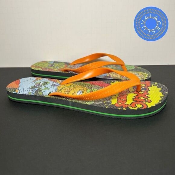 Mens Big Herc x TOXIC CRUSADERS Flip Flop Sandals 1 of 100 / Size 12 - Picture 1 of 7